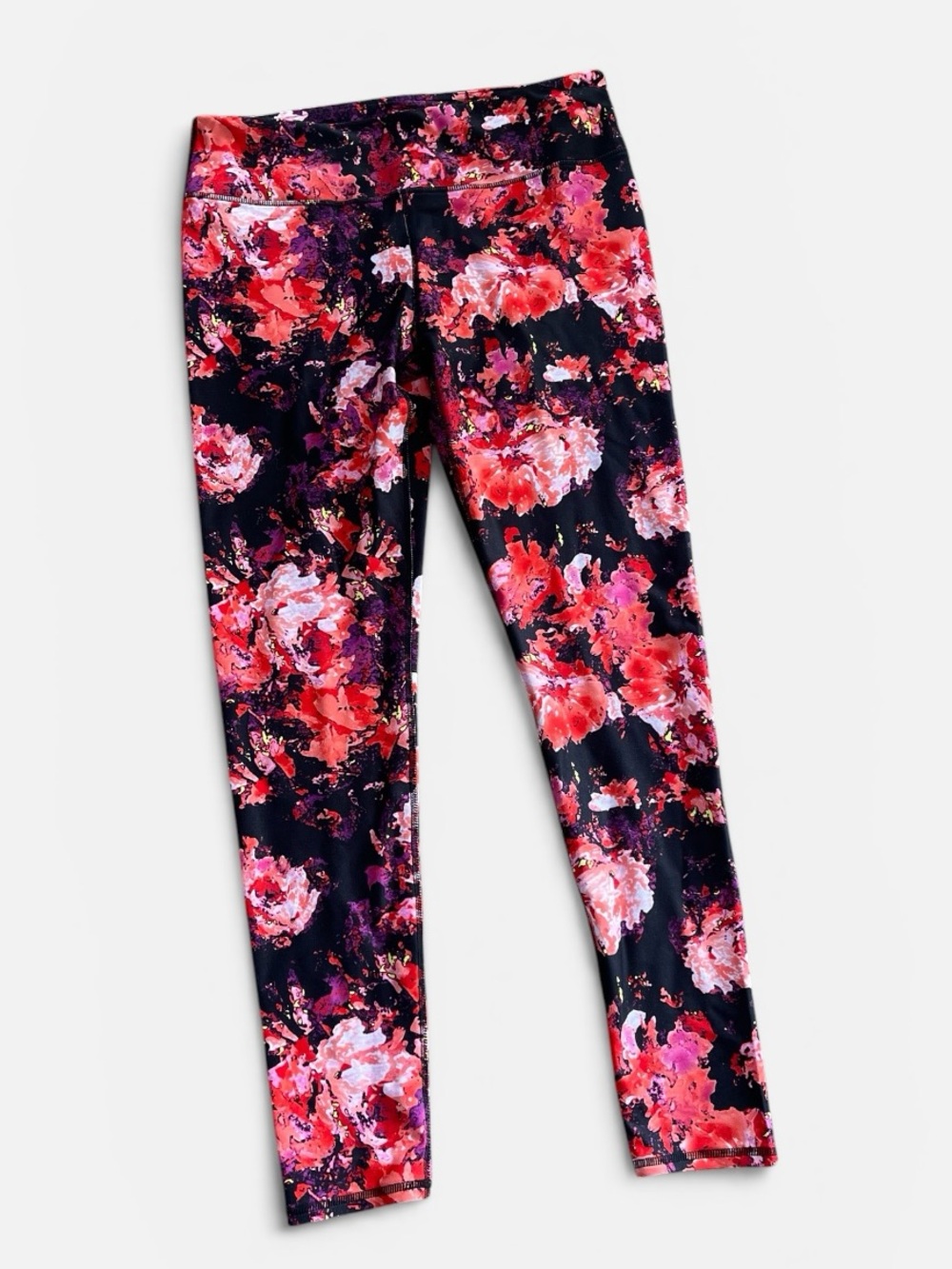 Fabletics Salar Floral Print Black Pink Leggings Sz M Yoga Pants Compression NWT - Picture 3 of 10
